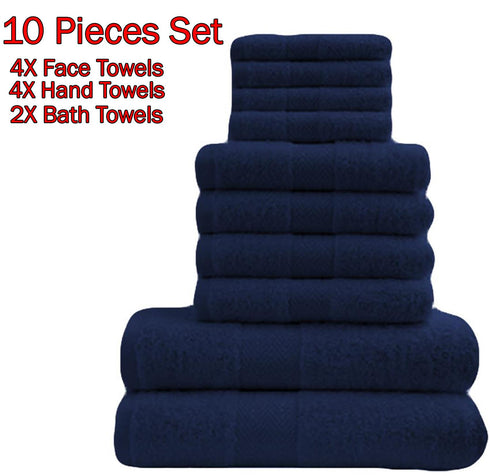 10 Piece Absorbent Cotton Towel Set