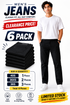 6 Pack Men's Black Mixed Sizes Jeans - From £4.99 Per Unit
