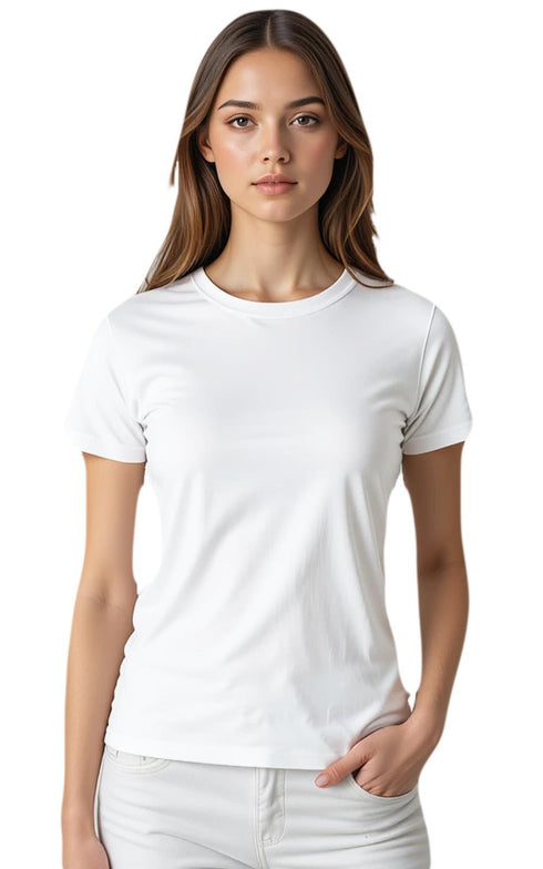 5 Pack Womens Plain Crew Neck T-Shirts