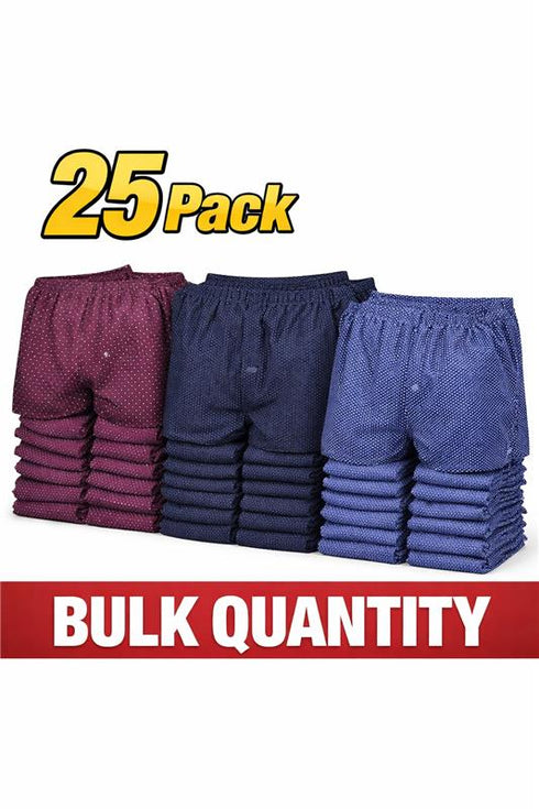 Men's Boxer Shorts – 25 Pack Bulk | Wholesale Cotton Underwear