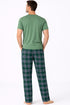 Mens Woven Lounge Polycotton T-Shirt Pajama Set