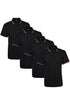 4 Pack Mens Tipping Plain Polo Collar Pique Shirt