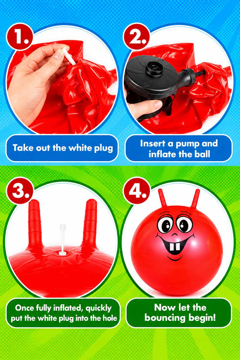 Kids 18" Inflatable Space Hopper Ball with Handles