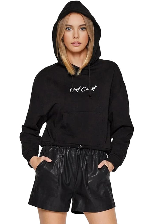 Womens Long Sleeve Cropped Hoodie