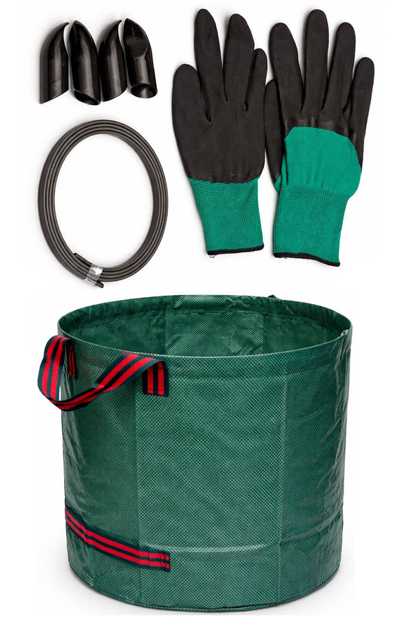 Pop Up Garden Waste Bag 138cm – Collapsible Leaf Collector Bin with Gloves