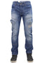 Mens Crosshatch Heavy Duty Cargo Combat Jeans