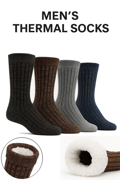 Men’s Thermal Winter Socks with Sherpa Lining – Ultra Warm Insulated Cozy Socks for Cold Weather