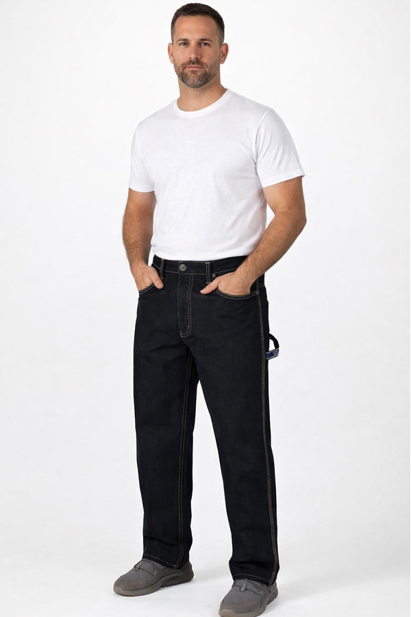 Men's Black Straight Leg Denim Jeans