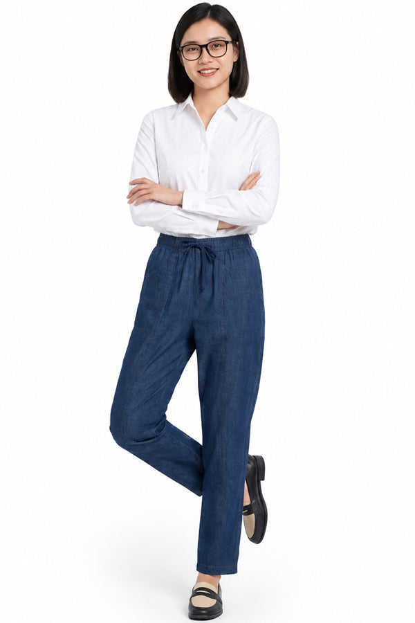 Women’s Blue Elastic Waist Jeans