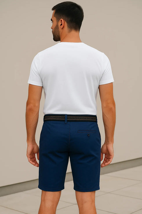 True Face Belted Chino Cotton Shorts