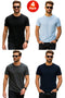 4 Pack Mens Plain Polycotton T-shirt