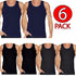 6 Pack Men's Plain Polycotton Sleeveless Vest – Soft, Lightweight, Print-Friendly Gym Tank Top