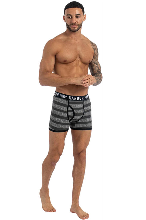 5 Pack Kandor Men’s Boxer Briefs Multipack – Cotton Stretch Underwear with Modern Prints & Solid Colors