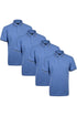 4 Pack Mens Tipping Plain Polo Collar Pique Shirt