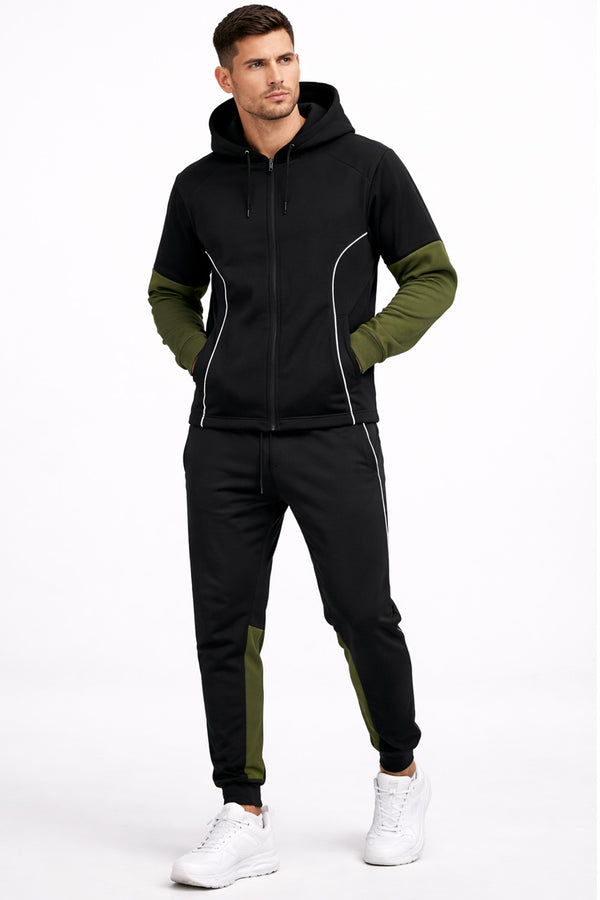 Men’s Hooded Tracksuit Set – Zip Up Hoodie & Joggers Sports Tracksuit
