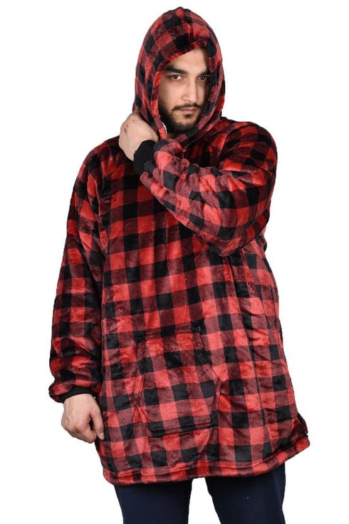 Blanket Oversized Hoodie Small Check