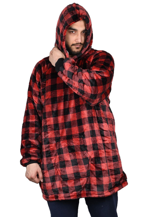 Blanket Oversized Hoodie Small Check