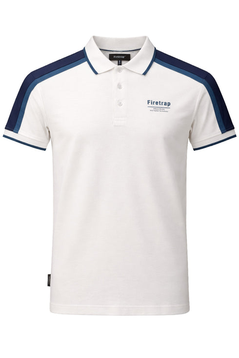 Firetrap Men’s Cotton Polo Shirt – Short Sleeve Button Collar Top