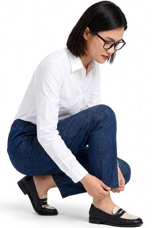 Women’s Blue Elastic Waist Jeans