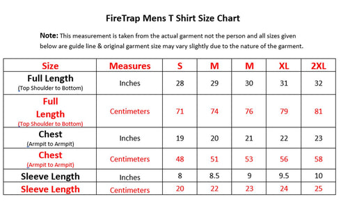 Fire Trap Mens Plain Cotton T-shirt