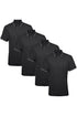 4 Pack Mens Tipping Plain Polo Collar Pique Shirt