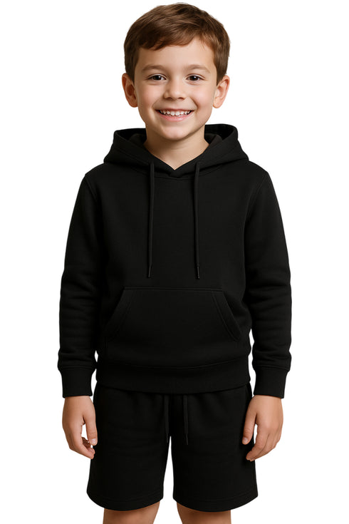 Kids Boys Girls Plain Pullover Short Set
