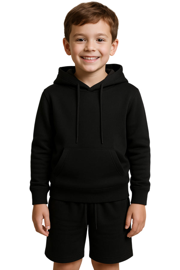 Kids Boys Girls Plain Pullover Short Set