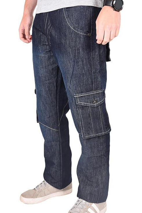 Mens Cargo Combat Denim Jeans - TF260