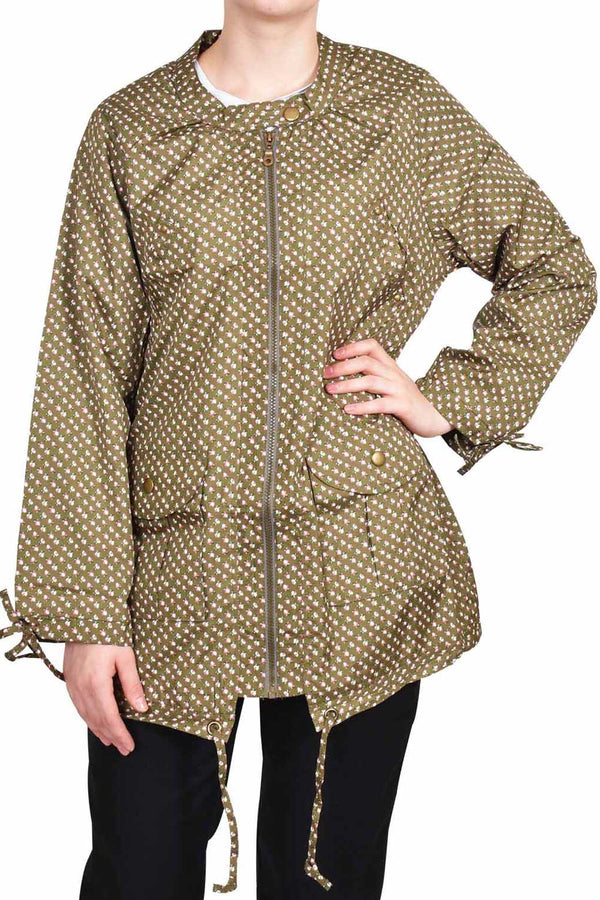 Women’s Khaki Floral Lightweight Raincoat