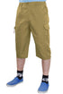 Mens Three Quarter Cotton Cargo Shorts