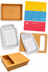 Bamboo Chopping Board with Storage Drawers & Colour-Coded Mats