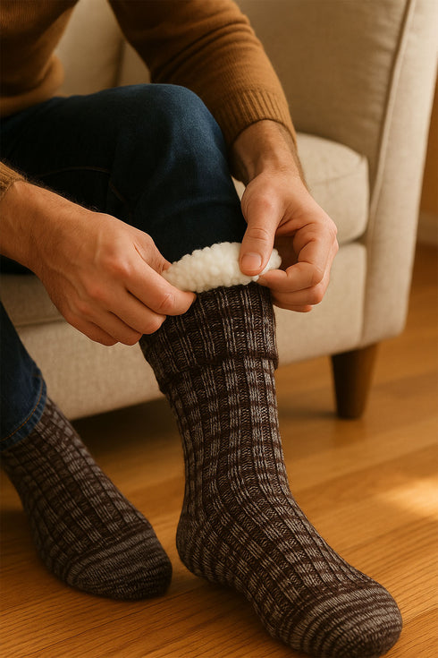 Men’s Thermal Winter Socks with Sherpa Lining – Ultra Warm Insulated Cozy Socks for Cold Weather