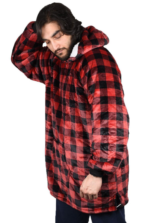 Blanket Oversized Hoodie Small Check