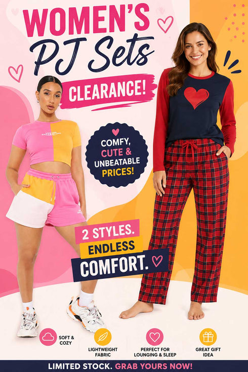 2 Pack Women’s Comfy Pajama Sets Large - From £4.99 Per Unit