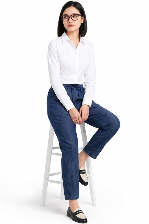 Women’s Blue Elastic Waist Jeans