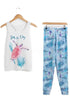 Women’s Summer Pajama Set – Sleeveless Tank Top with Sea Turtle Print & Ocean-Themed Trouser