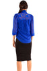 Women's Button-Up Blouse with Lace Shoulders