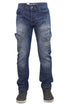 Mens Crosshatch Heavy Duty Cargo Combat Jeans