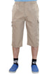 Mens Three Quarter Cotton Cargo Shorts