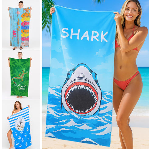 4 Pack Sand Free Beach Towel – Lightweight Quick Dry Microfiber Printed Towel