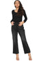 Women’s Black High-Waisted Wide-Leg Cropped Jeans