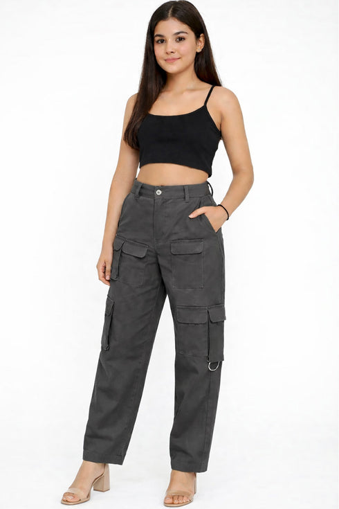 Girls Cargo Combat Trousers