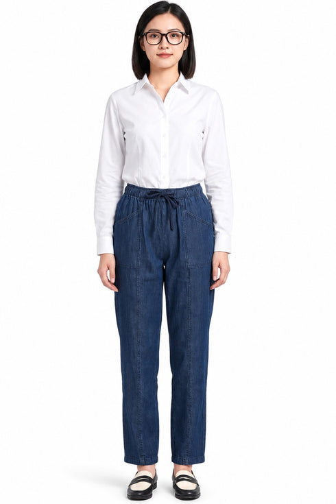 Women’s Blue Elastic Waist Jeans