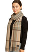 Women’s Checked Winter Scarf – Soft Tartan Blanket Wrap with Tassels