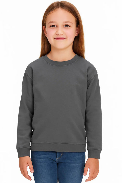 Kids Plain Crew Neck Sweatshirt