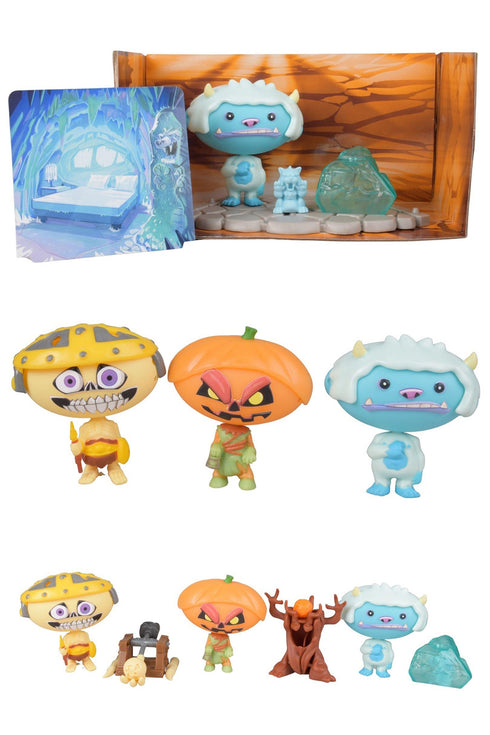 Mega Headz Collectible Monster Toy Sets – 2 Pack & 3 Pack Hideouts Series for Kids