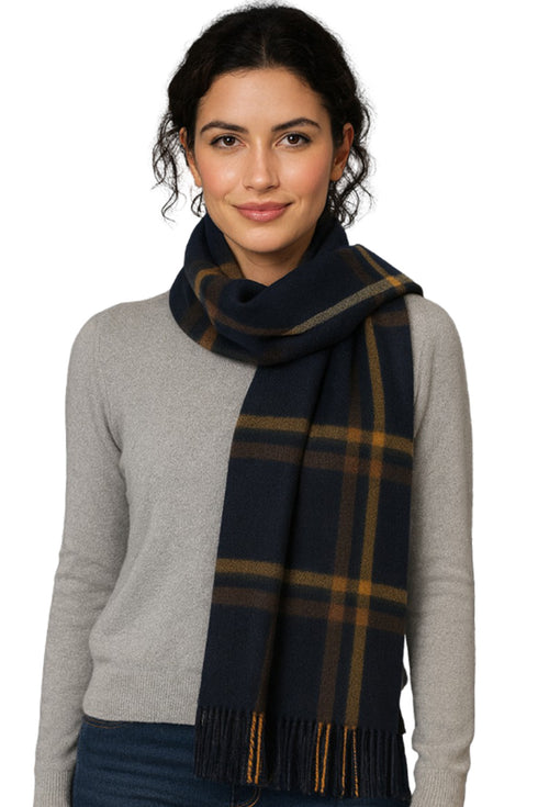 Women’s Checked Winter Scarf – Soft Tartan Blanket Wrap with Tassels
