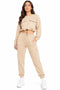Women’s Cargo Tracksuit Set – Cropped Sweatshirt & Joggers