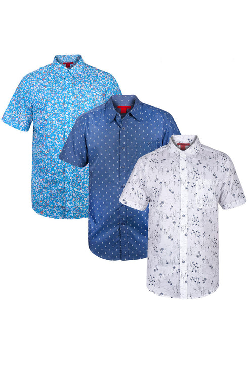 3 Pack Mens Hawaiian Summer Shirts