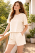 Women’s Polycotton Lounge-wear Set – 2 Piece T-Shirt & Shorts Co-Ord